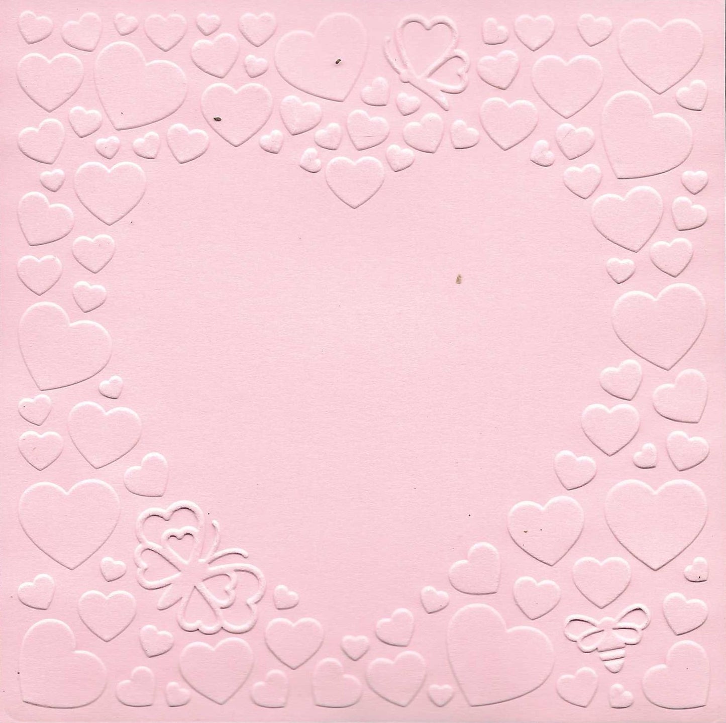 Embossed Card. 5"x5". Hearts.