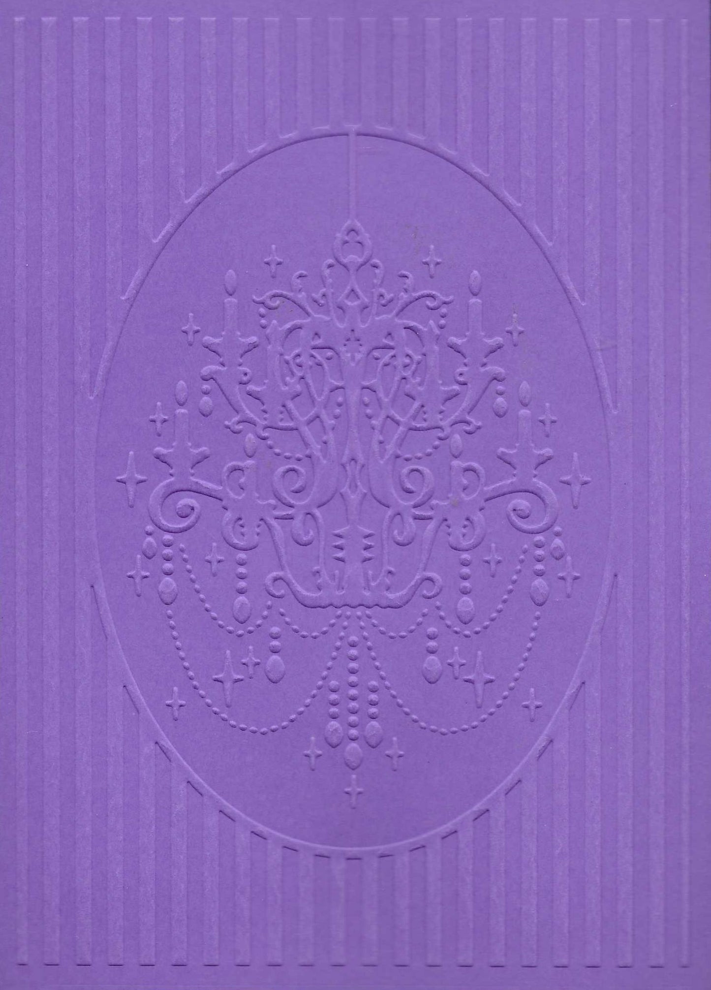 Embossed Card. 5"x7". Chandelier. 10 Sheets In Assorted Colours