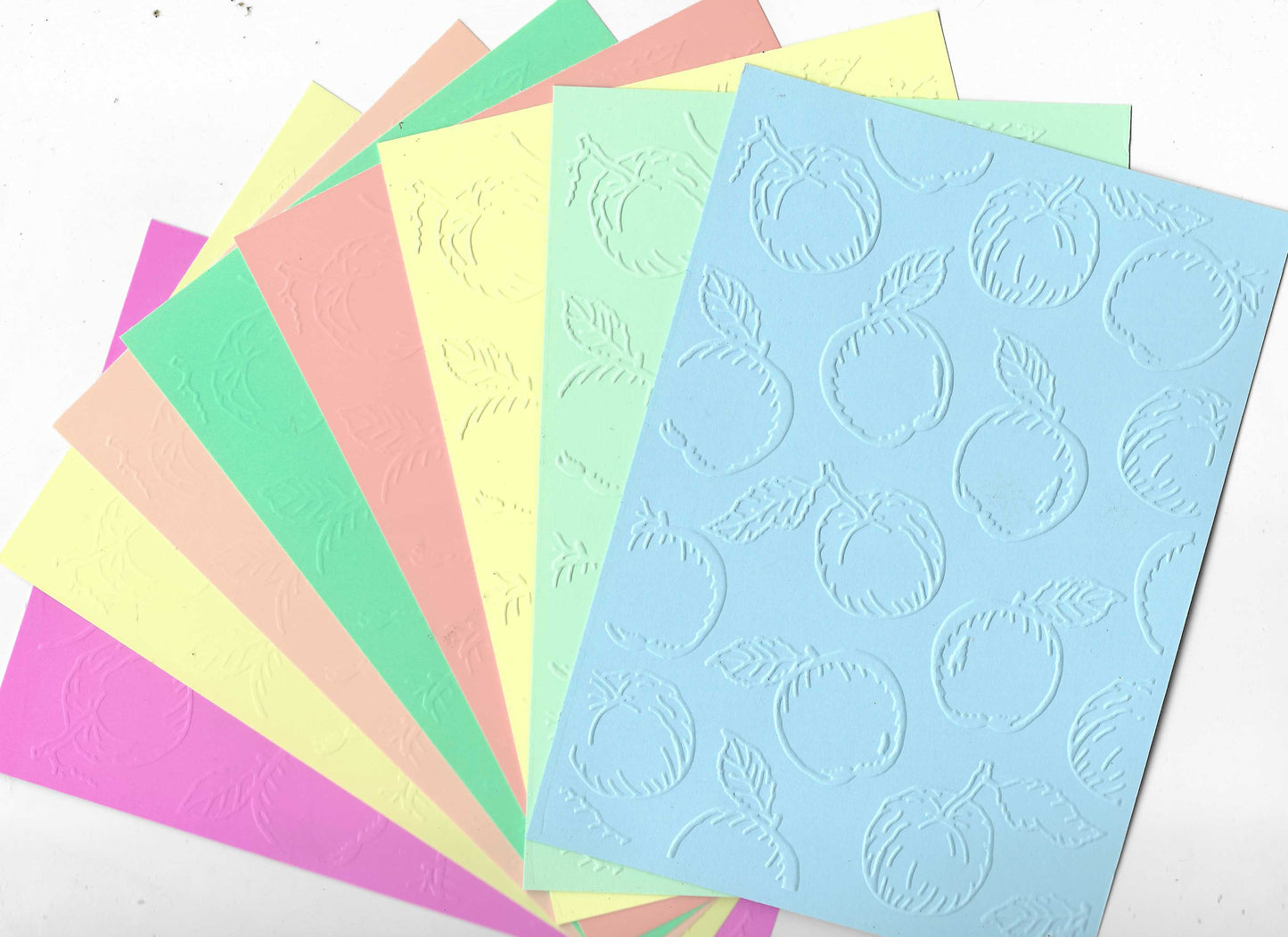Embossed Card. 5"x7". Apples.