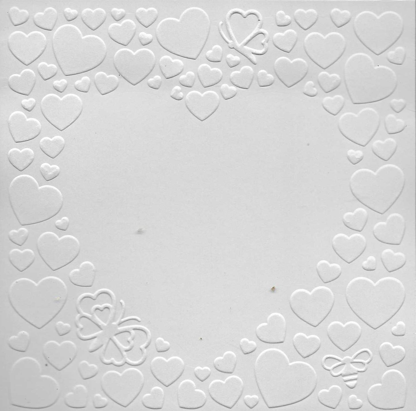 Embossed Card. 5"x5". Hearts.
