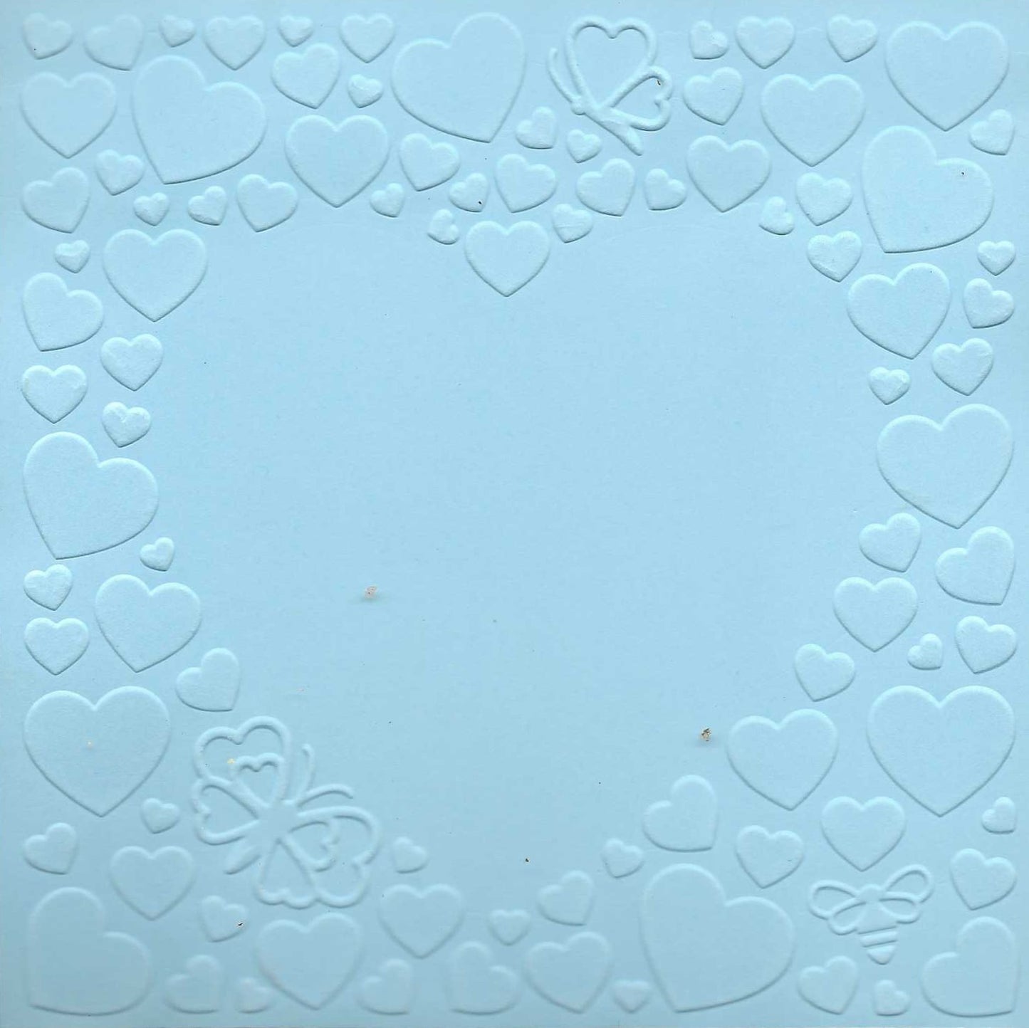 Embossed Card. 5"x5". Hearts.