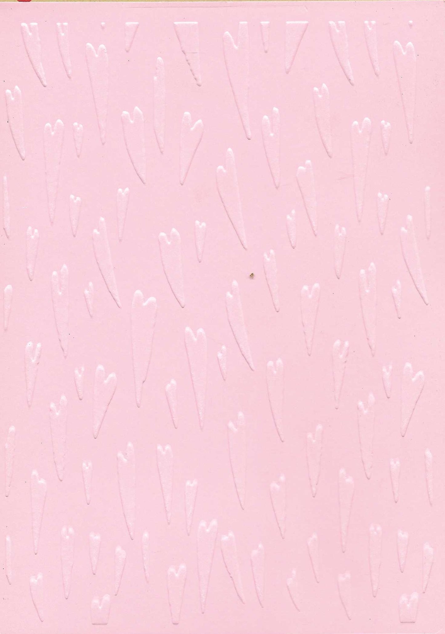 Embossed Card. 5"x7". Hearts.