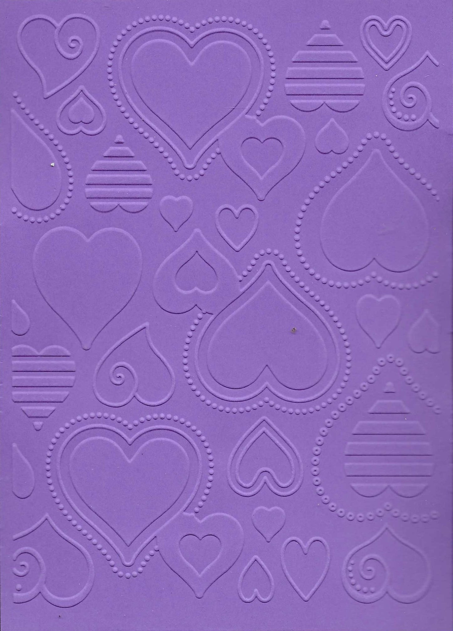 Embossed Card. 5"x7". Hearts.