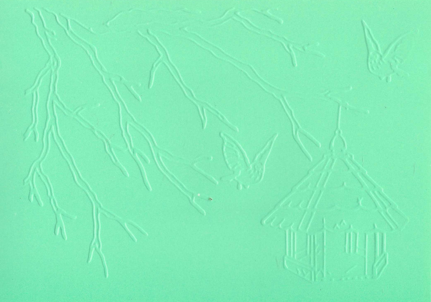 Embossed Card. 5"x7". Birdhouse. 10 Sheets In Assorted Colours