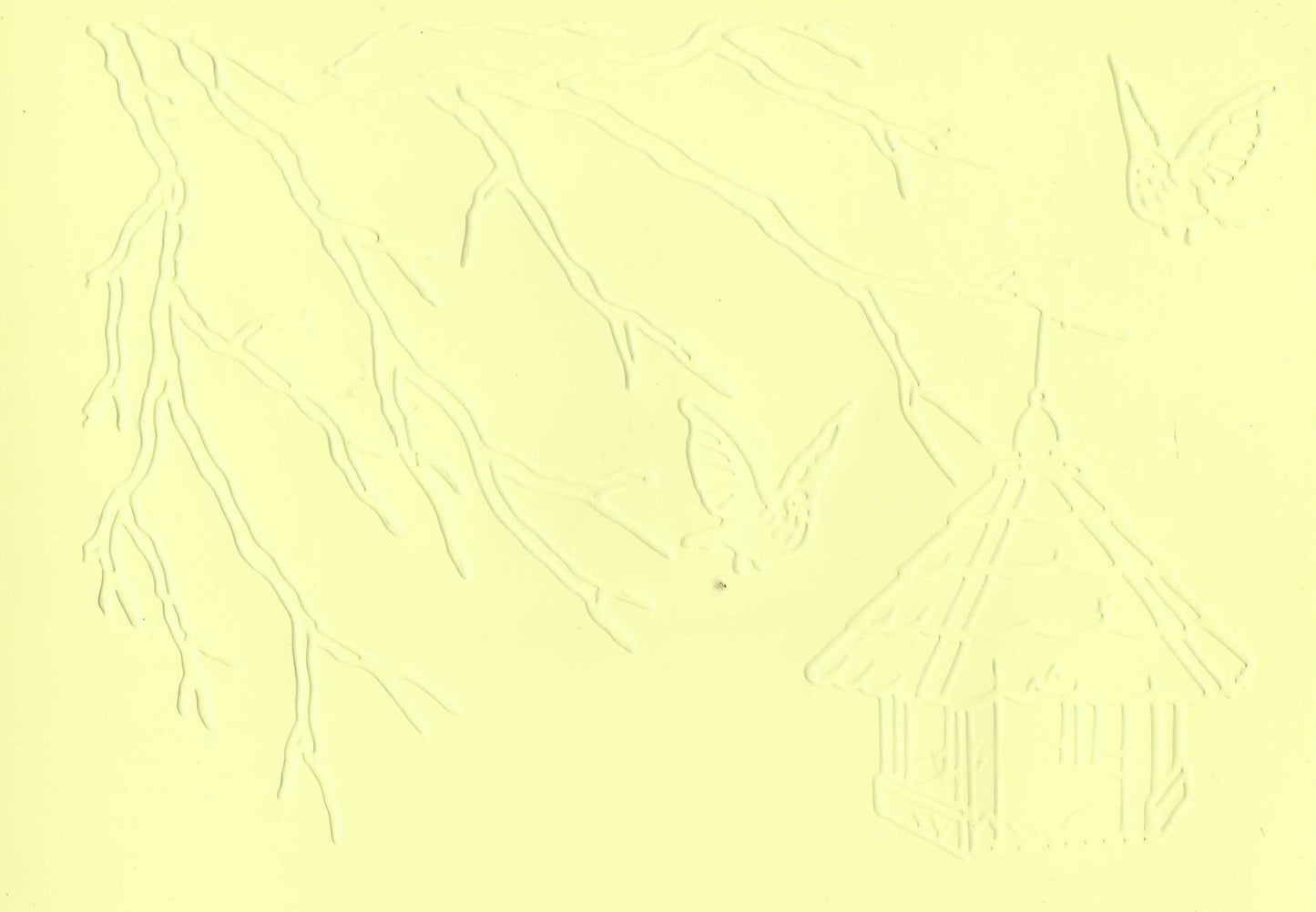 Embossed Card. 5"x7". Birdhouse. 10 Sheets In Assorted Colours