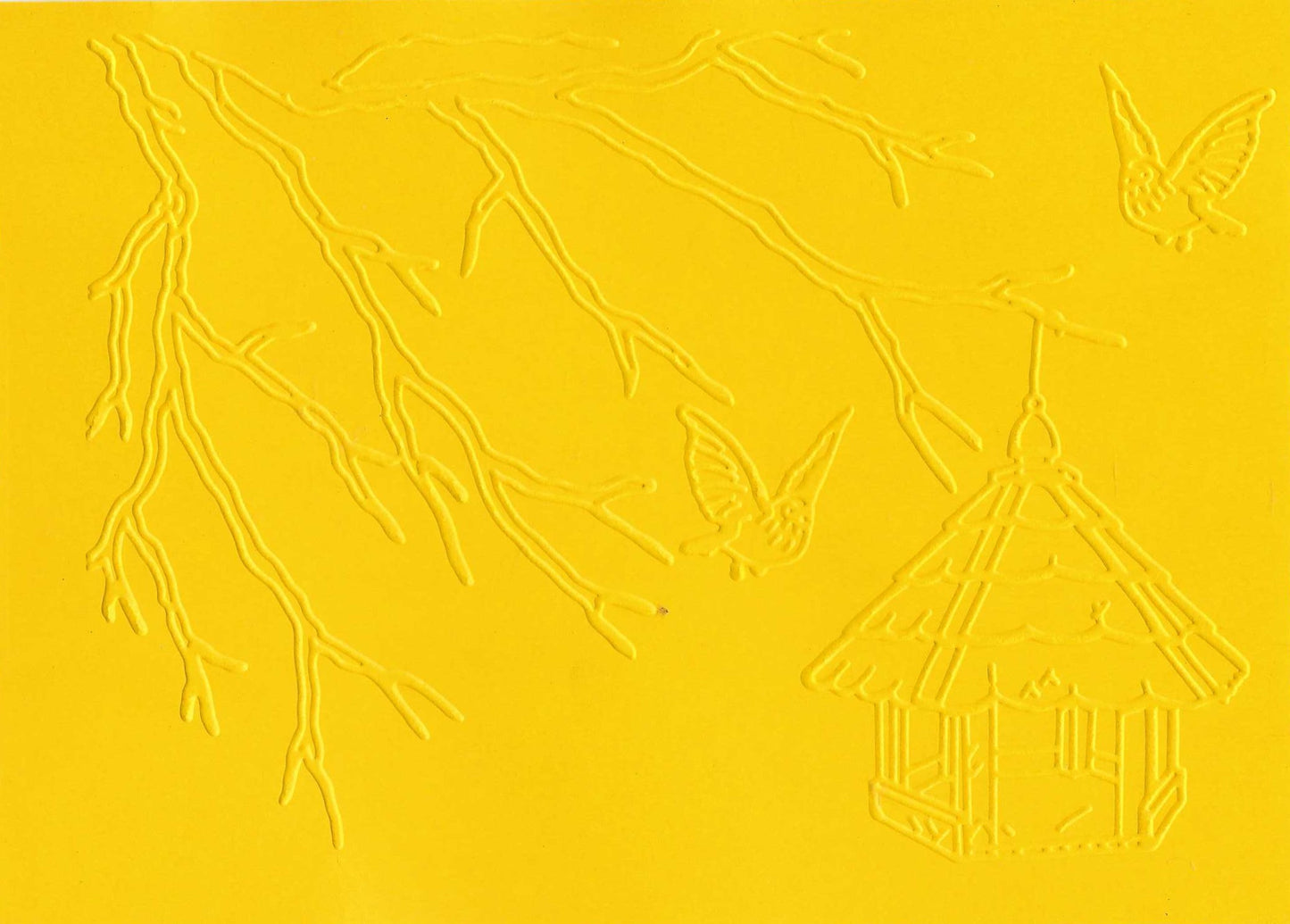 Embossed Card. 5"x7". Birdhouse. 10 Sheets In Assorted Colours