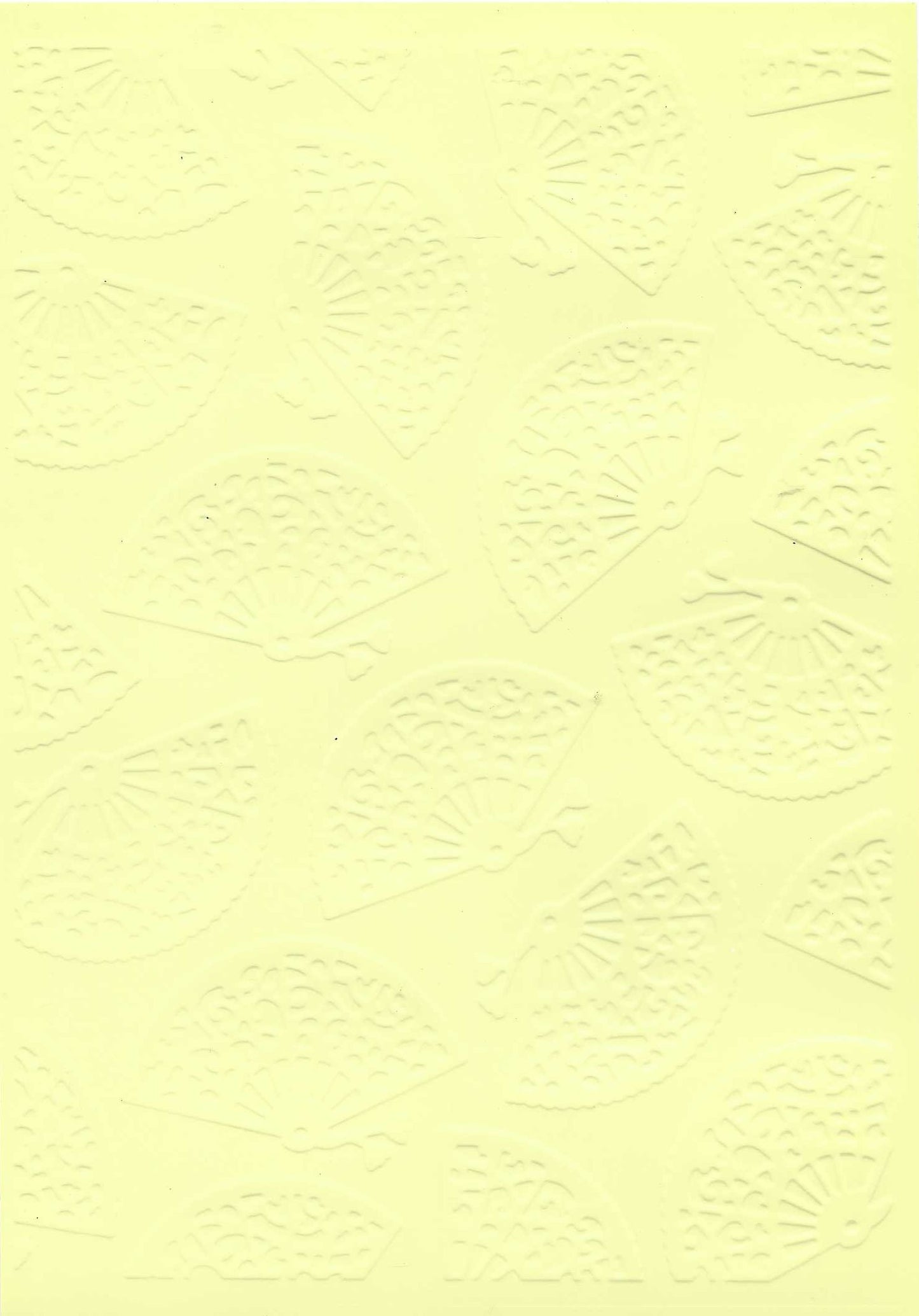 Embossed Card. 5"x7". Fans. 10 Sheets In Assorted Colours
