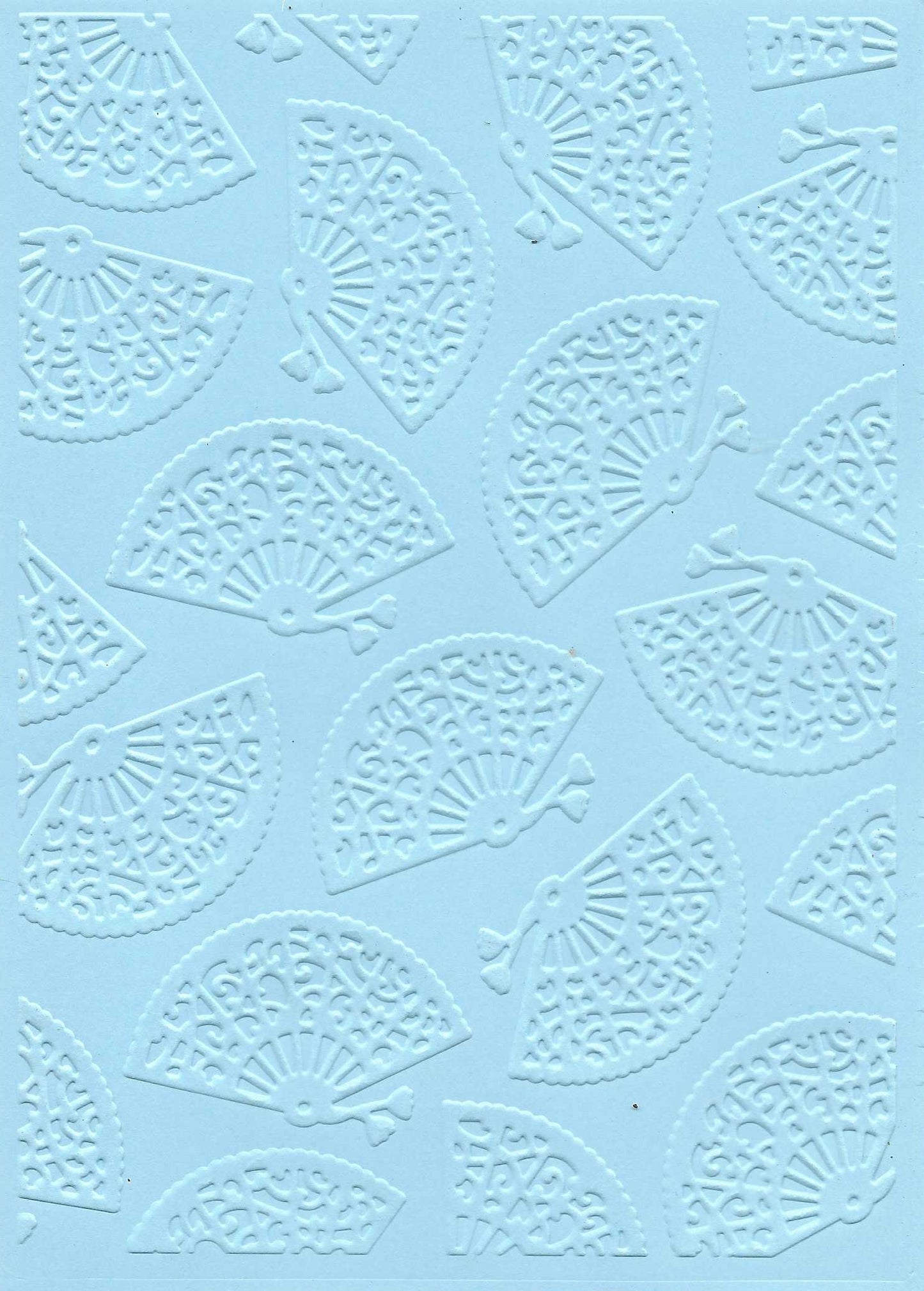 Embossed Card. 5"x7". Fans. 10 Sheets In Assorted Colours