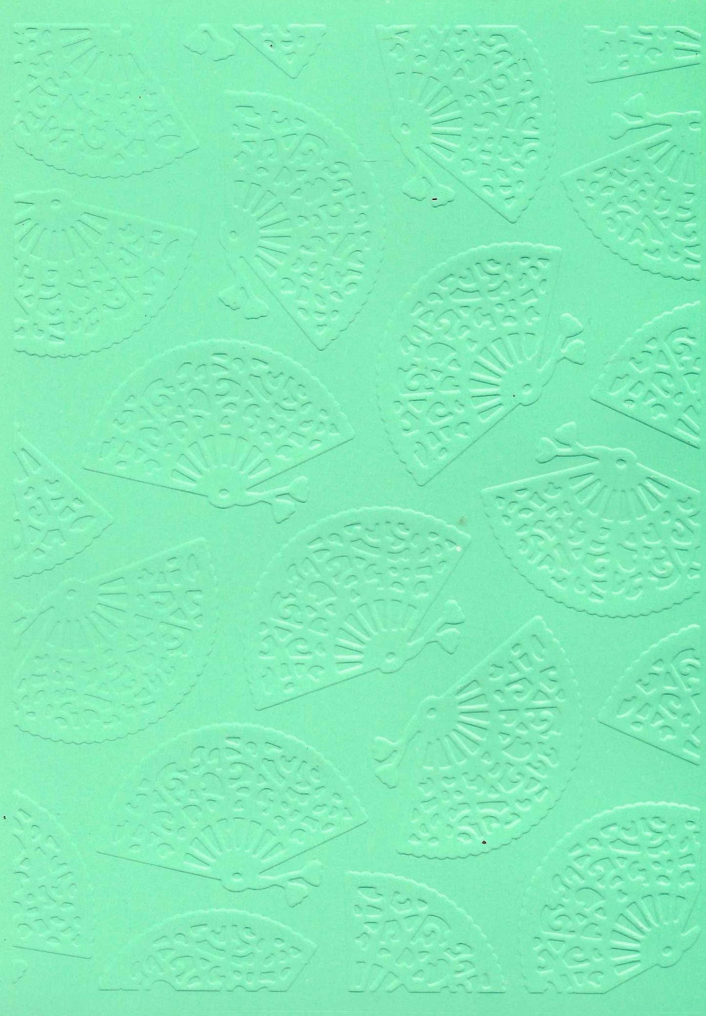 Embossed Card. 5"x7". Fans. 10 Sheets In Assorted Colours