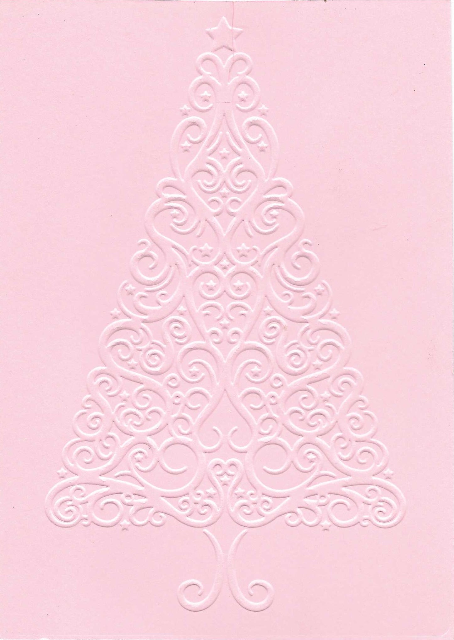 Embossed Card. 5"x7". Christmas Tree. 10 Sheets In Assorted Colours