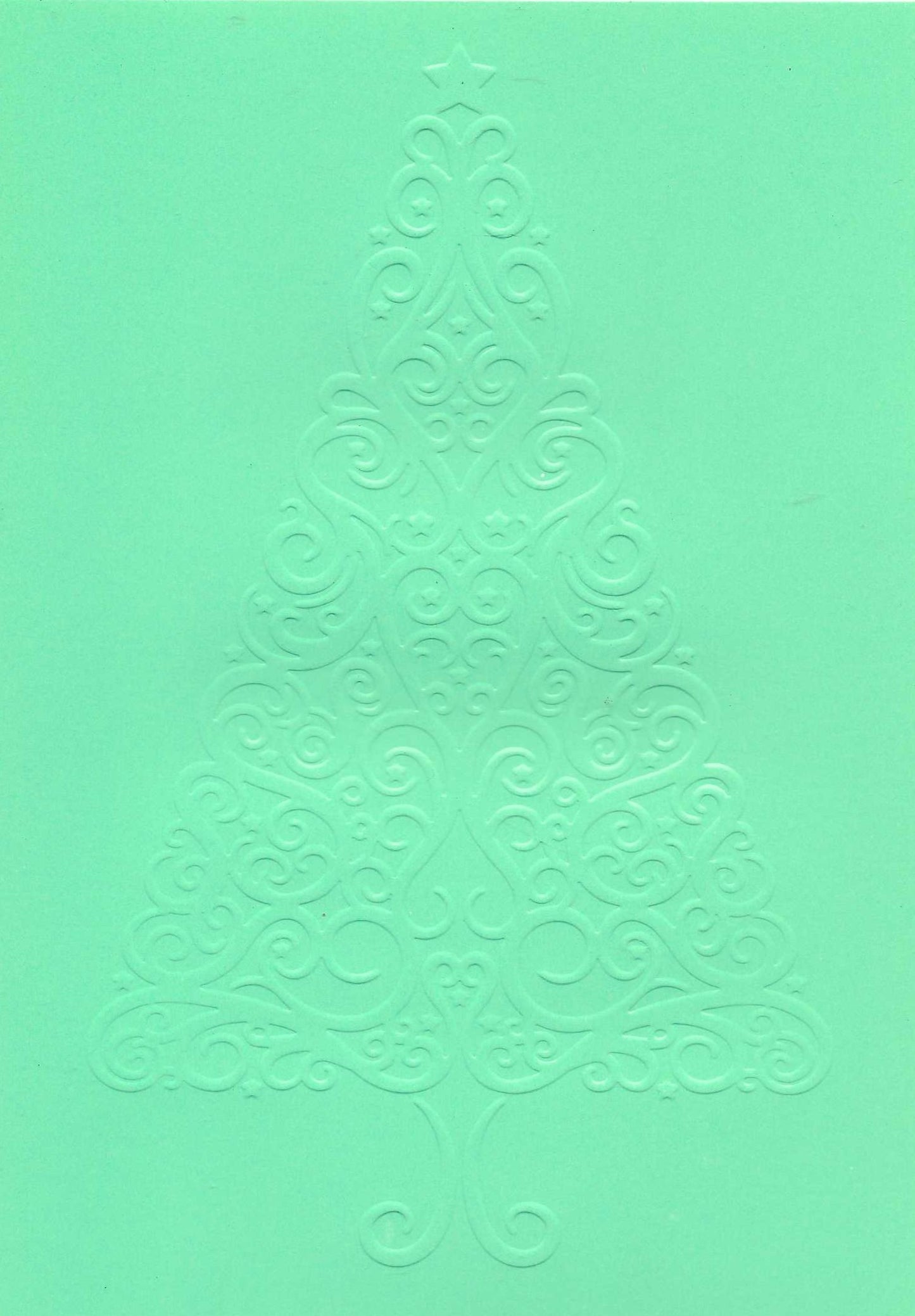Embossed Card. 5"x7". Christmas Tree. 10 Sheets In Assorted Colours