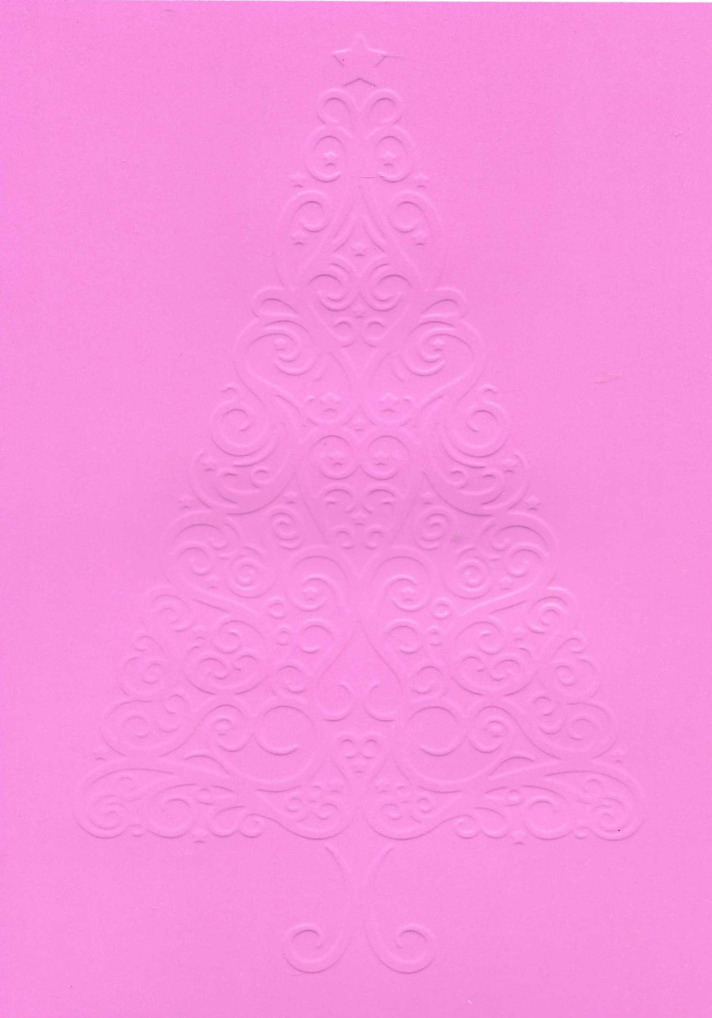 Embossed Card. 5"x7". Christmas Tree. 10 Sheets In Assorted Colours