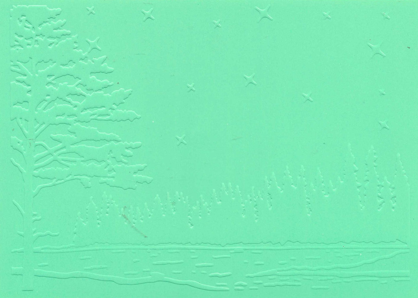 Embossed Card. 5"x7". Tree Scene. 10 Sheets In Assorted Colours