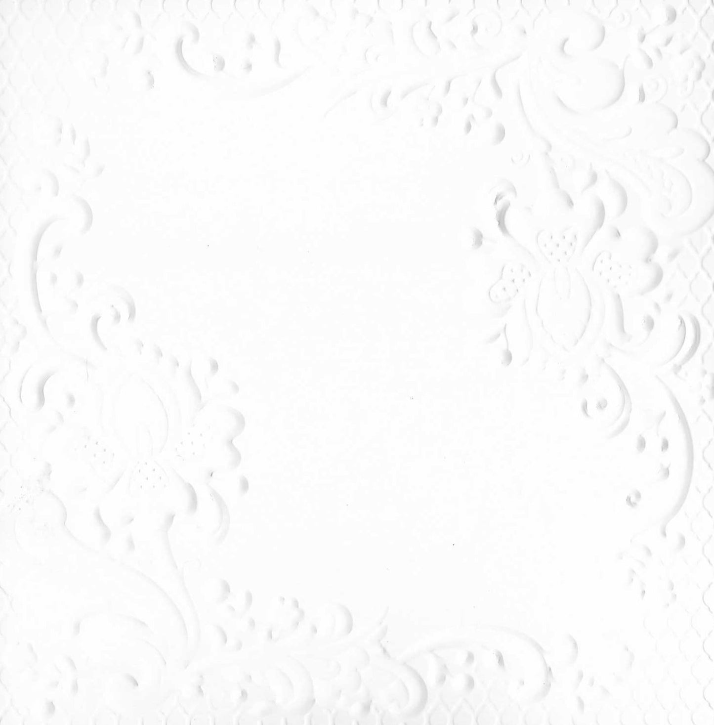 Embossed Card. 5"x5". Floral.