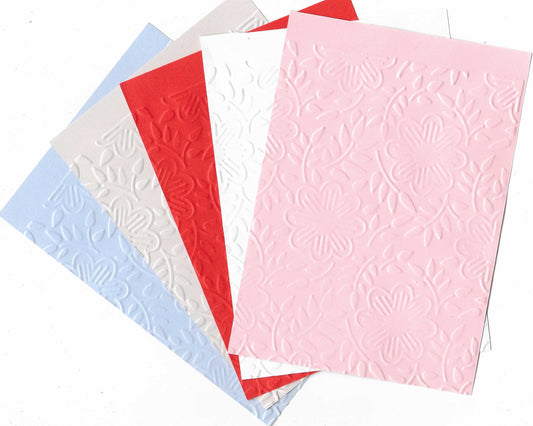Embossed Card. A6. Floral. 