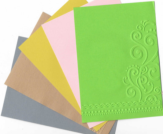 Embossed Card. A6. Corner Flourish