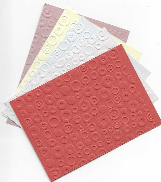 Embossed Card. A6. Circles Design. 