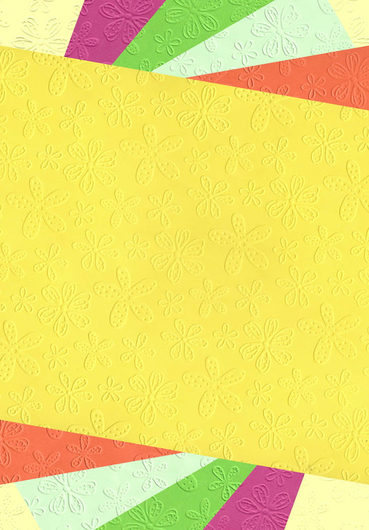 Embossed Card. A4. Flowers.