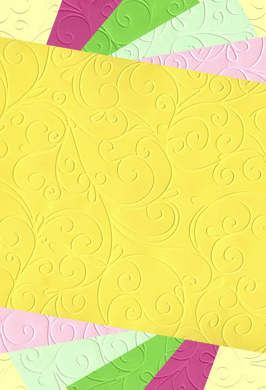 Embossed Card. A4. Flourishes. 