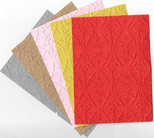 Embossed Card. A6. Fleur De Lis.