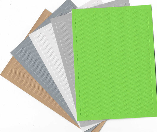 Embossed Card. A6. Wavy Lines.