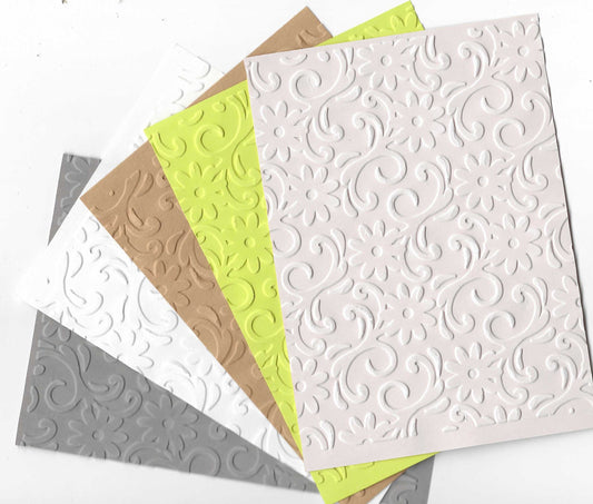 Embossed Card. A6. Floral. 