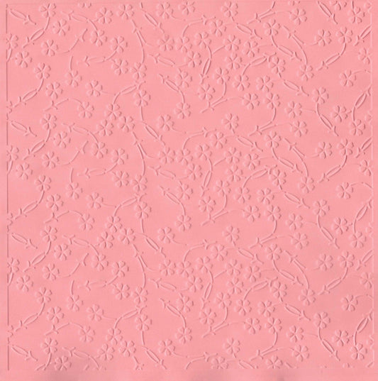 8"x8" Embossed Card. Floral. 10 Sheets. Assorted Colours.