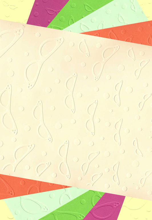 Embossed Card. A4. Glasses. 