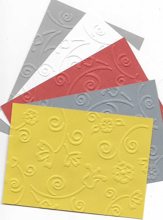 Embossed Card. A6. Floral. 