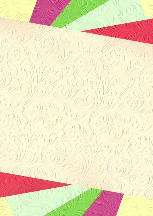 Embossed Card. A4. Flourishes. 