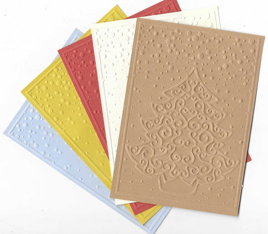 Embossed Card. A6. Christmas Tree Design. 