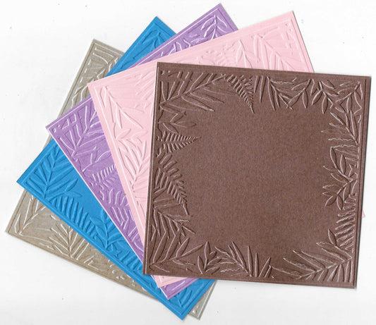 Embossed Card. 5"x5". Leaf.