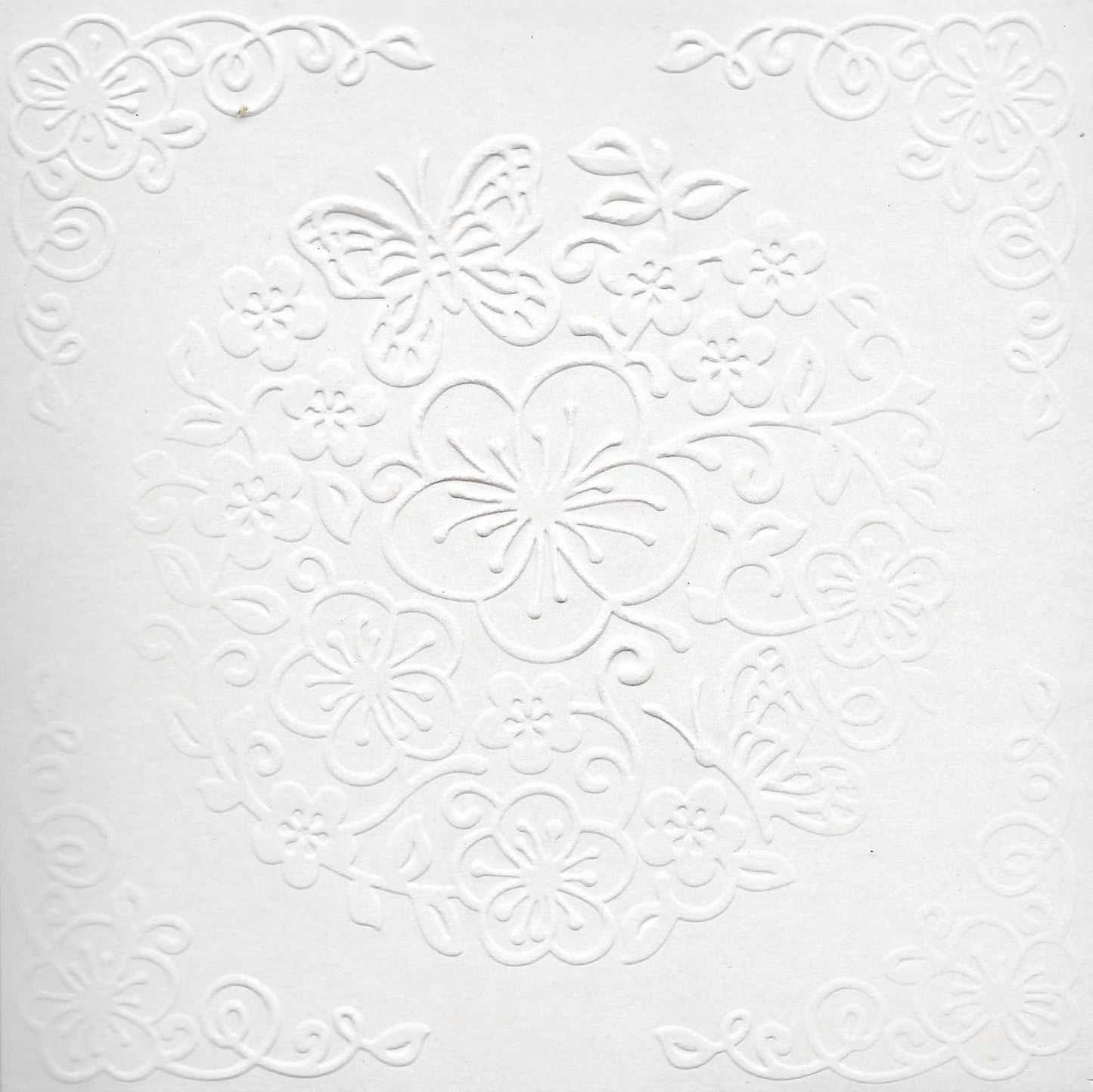 Embossed Card. 5"x5". Floral.