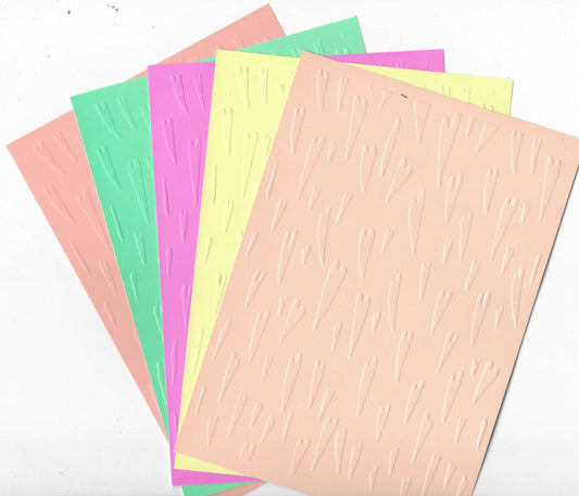 Embossed Card. 5"x7". Hearts.
