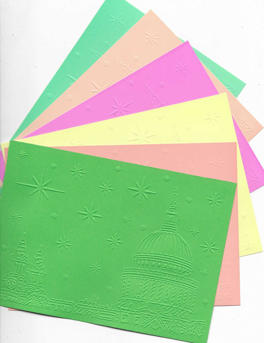 Embossed Card. 5"x7". Bethlehem. 10 Sheets In Assorted Colours