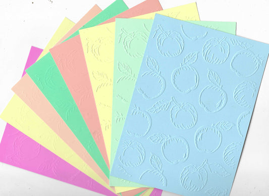 Embossed Card. 5"x7". Apples.