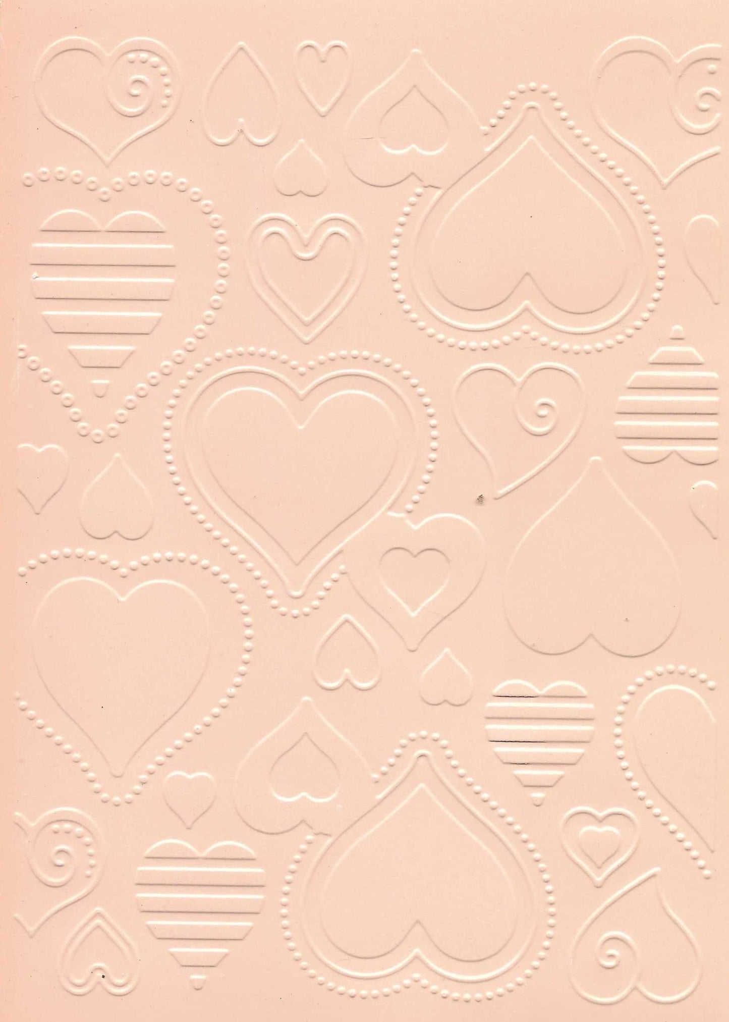 Embossed Card. 5"x7". Hearts.