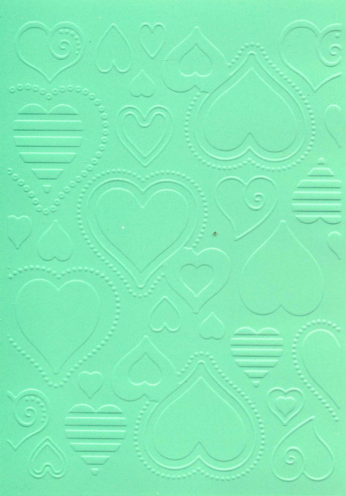 Embossed Card. 5"x7". Hearts.