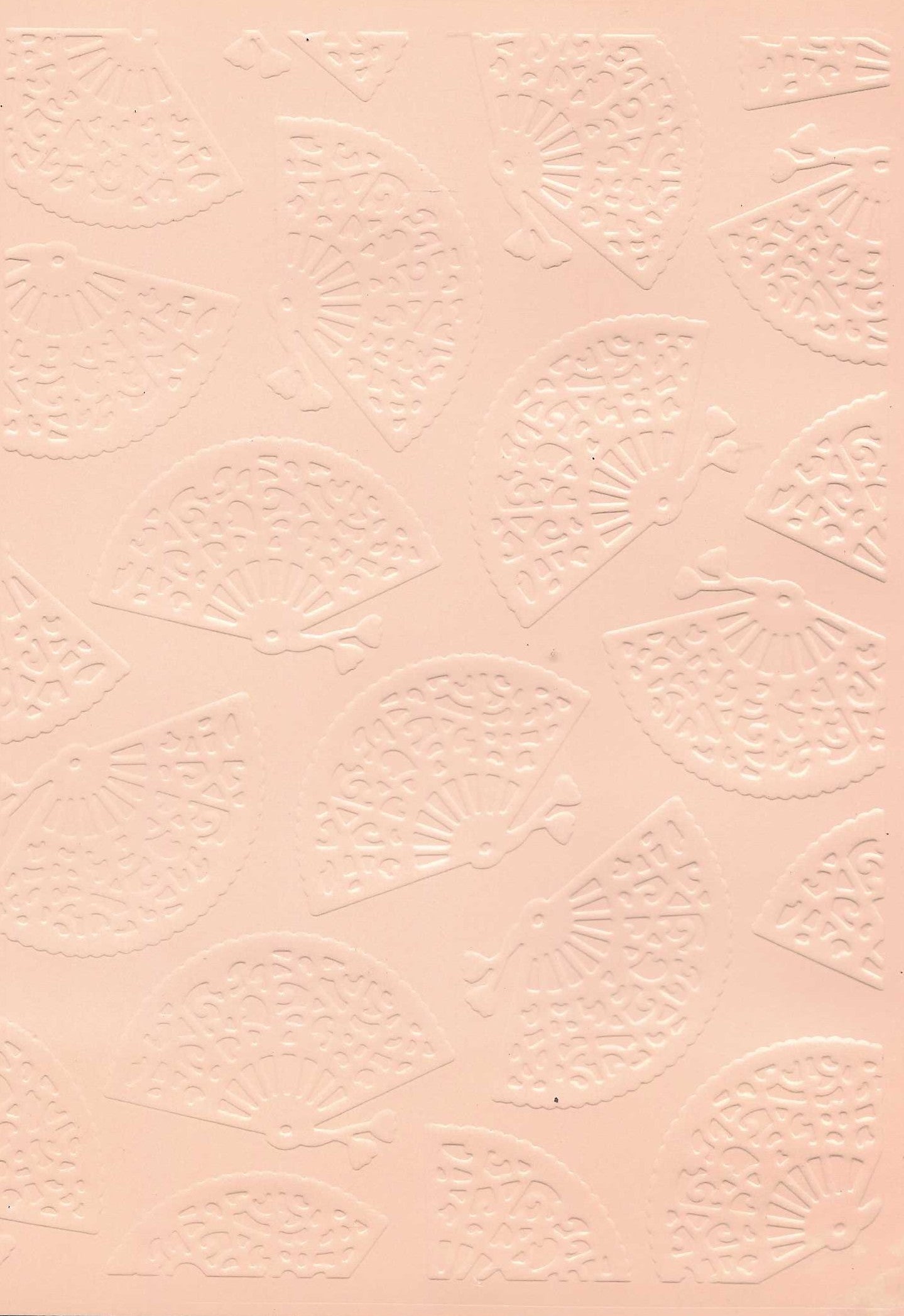 Embossed Card. 5"x7". Fans. 10 Sheets In Assorted Colours