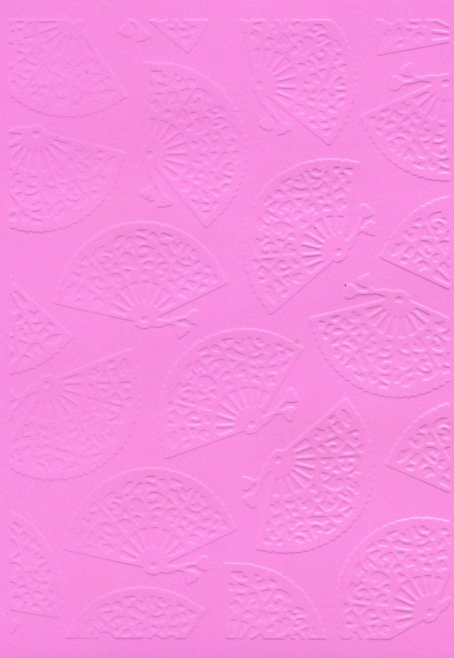 Embossed Card. 5"x7". Fans. 10 Sheets In Assorted Colours