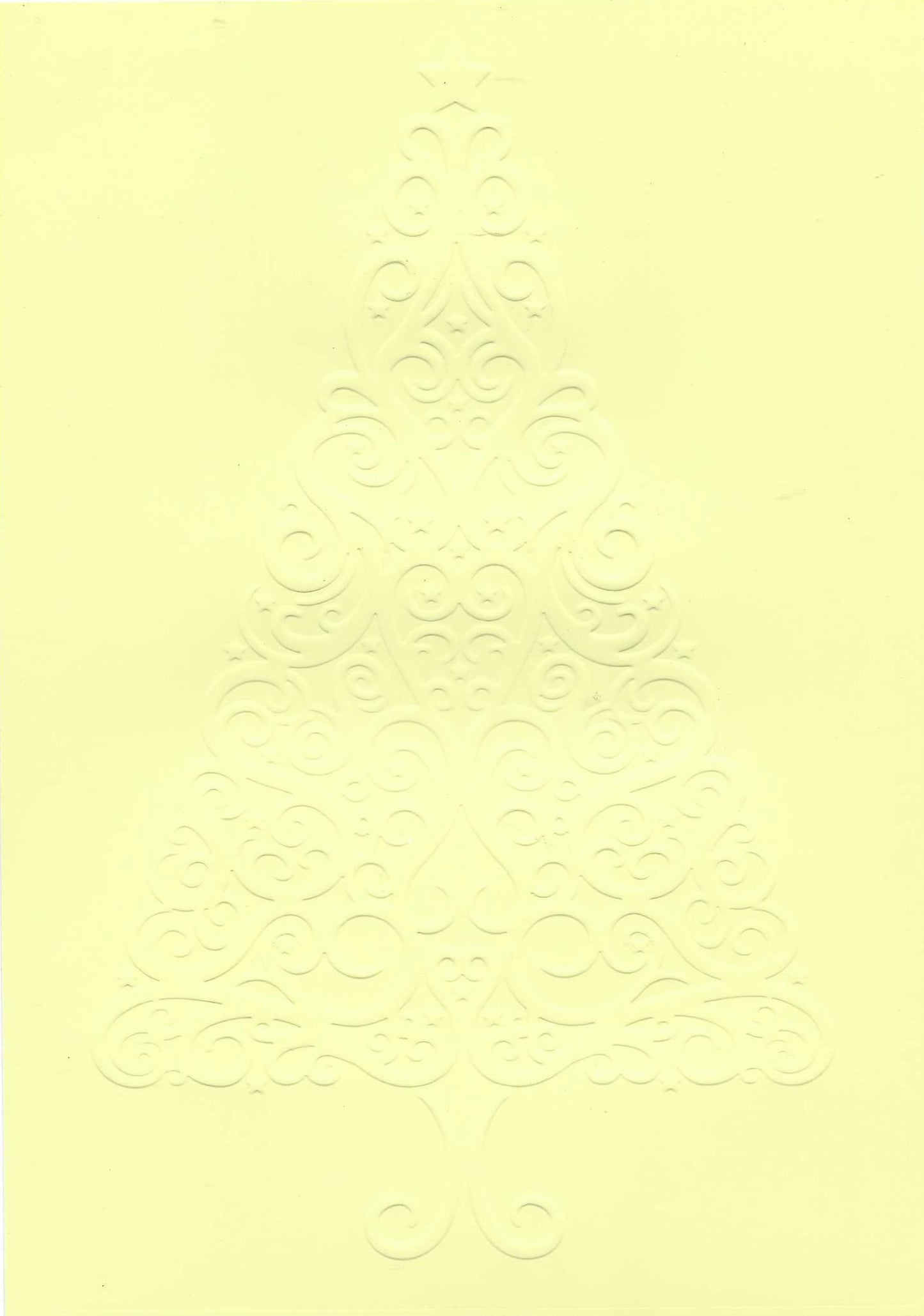 Embossed Card. 5"x7". Christmas Tree. 10 Sheets In Assorted Colours