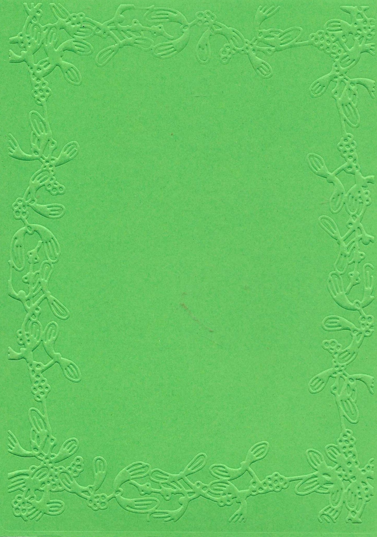 Embossed Card. 5"x7". Mistletoe.