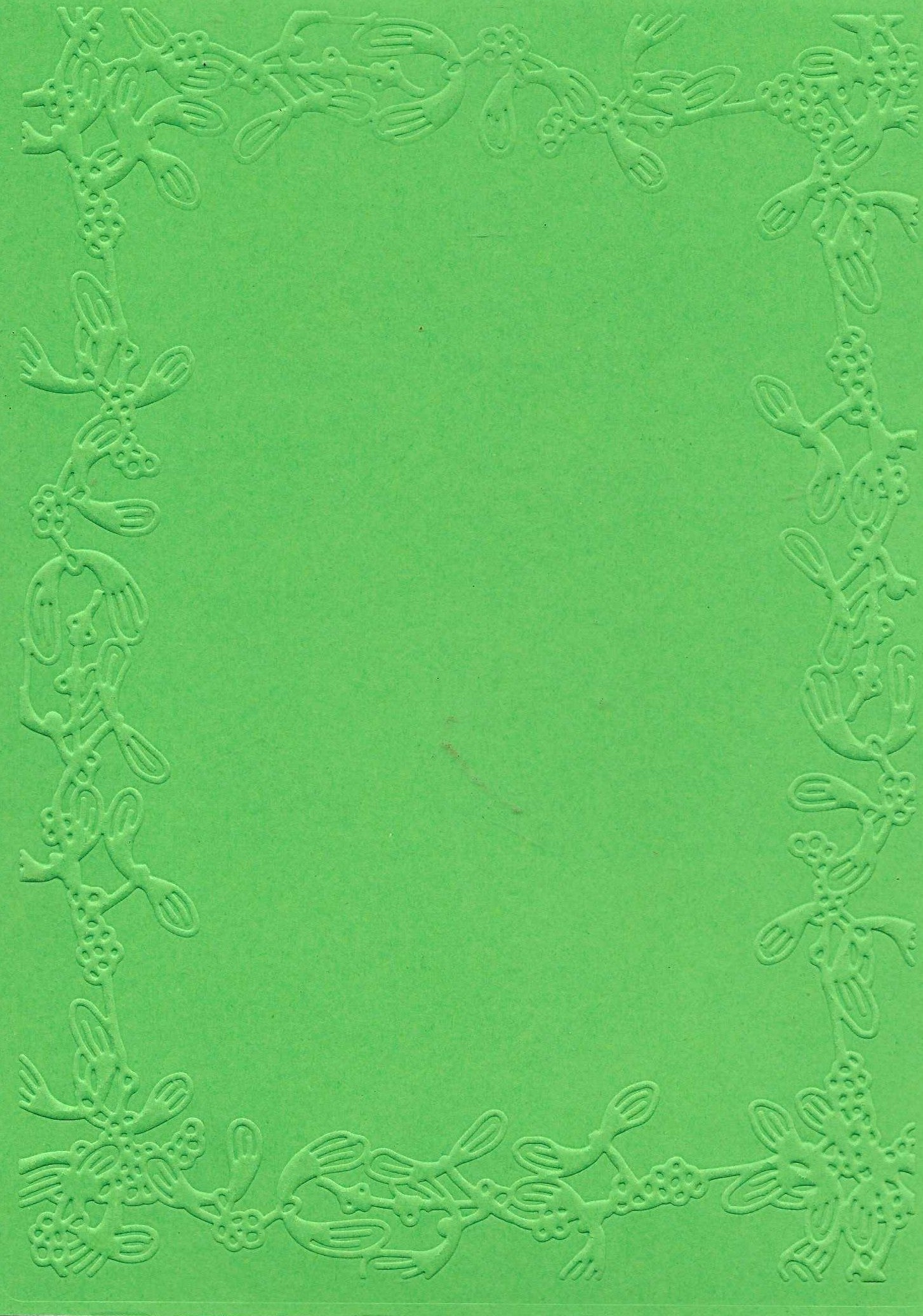 Embossed Card. 5"x7". Mistletoe.