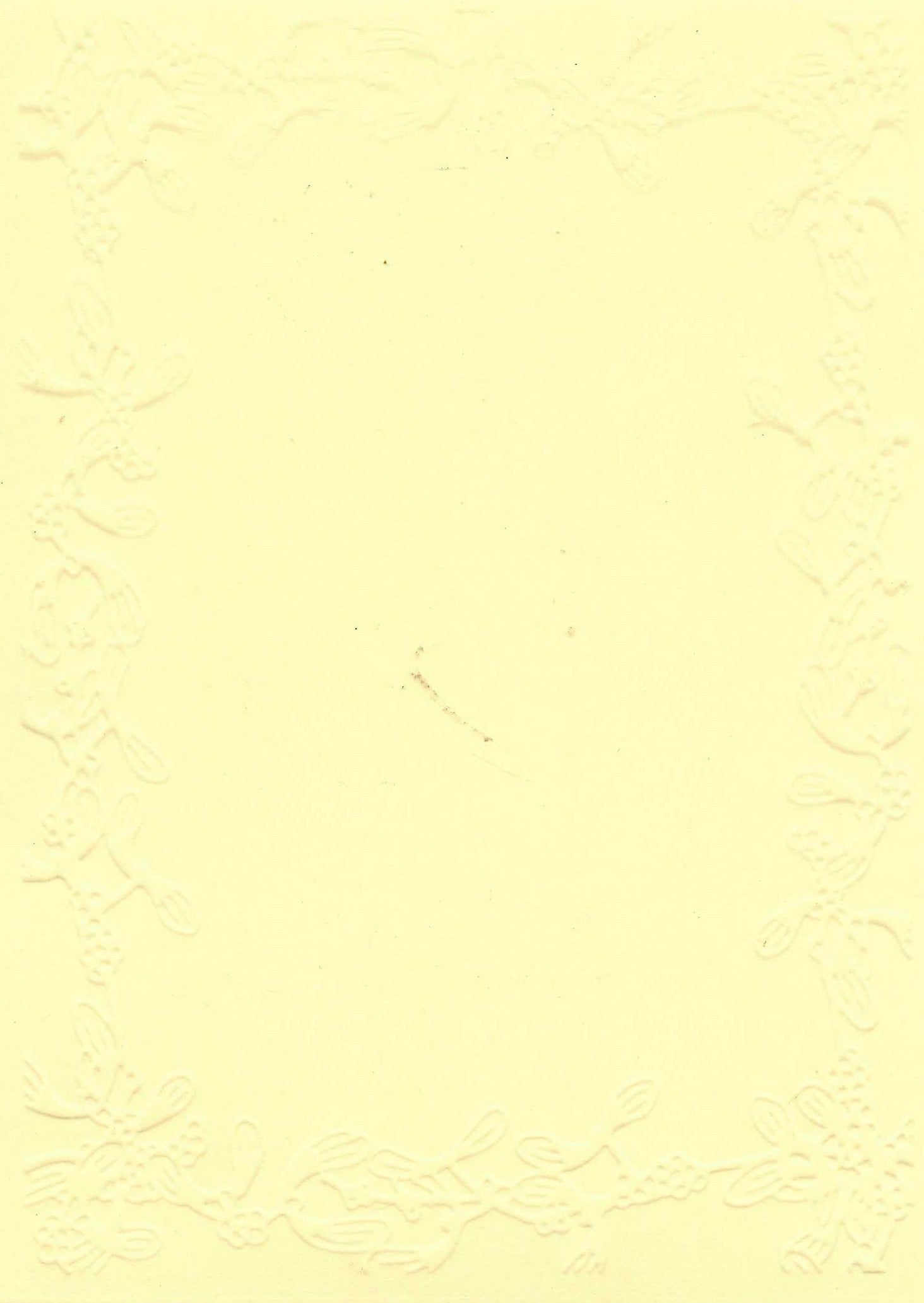 Embossed Card. 5"x7". Mistletoe.
