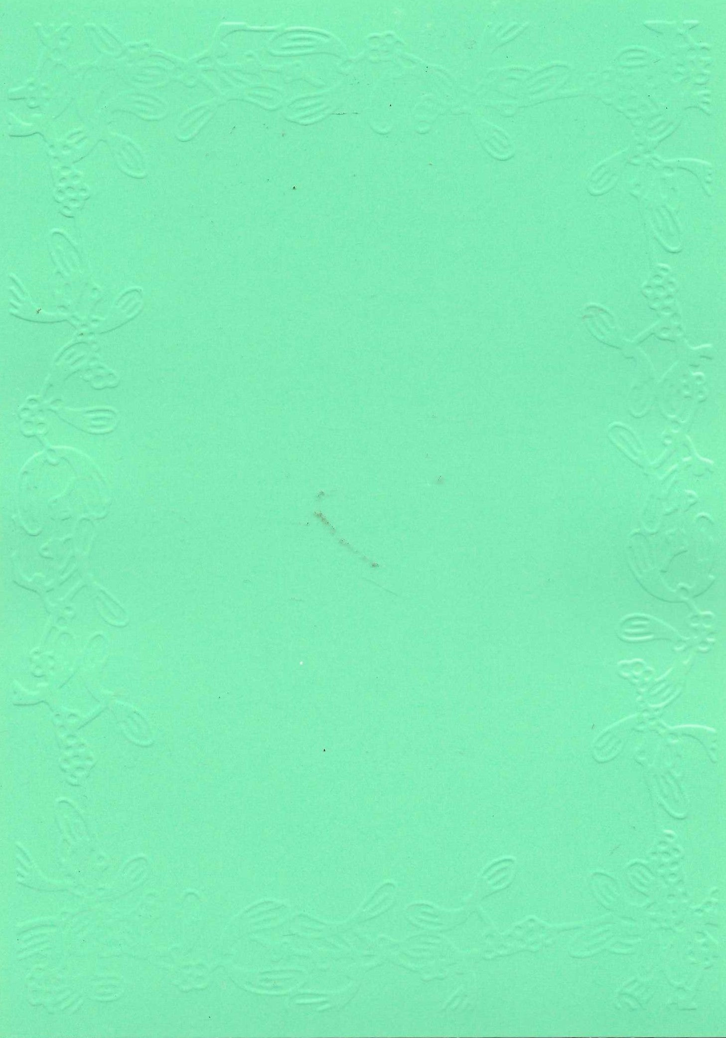 Embossed Card. 5"x7". Mistletoe.