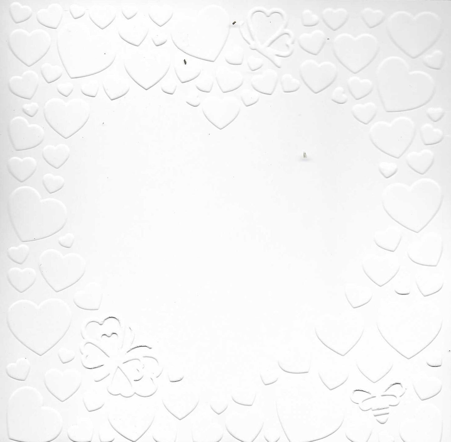 Embossed Card. 5"x5". Hearts.